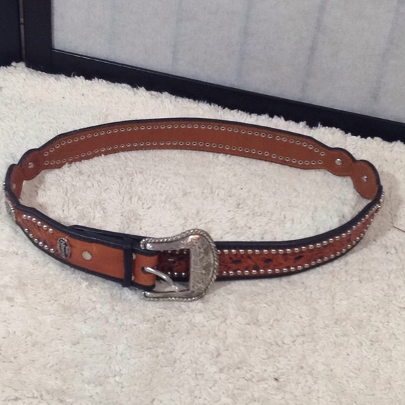 Nocona hand tooled leather belt - Picture 7 of 7